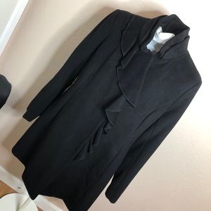 DKNY Long Ruffle Pea Coat